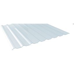 Luxmetall LM D-20/138 Lichtplatte Trapez PVC klarbläulich Witterungsbeständig und widerstandsfähig, Lichtdurchlässigkeit 85%, Deckbreite: 1100 mm