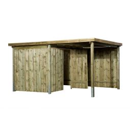 weka Gerätehaus 607 mit Anbau imprägniert Geräteschuppen verschiedene Varianten, Fichtenholz, Wandstärke 20mm