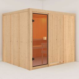 Karibu Woodfeeling Sauna Nybro verschiedene Ausführungen