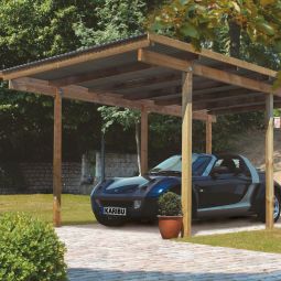 Karibu Einzelcarport ECO Unterstand Verschiedene Größen, kesseldruckimprägniert, Pfostenstärke 90x90 mm