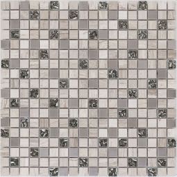 Wellker Kombimosaik Naturstein Metall Glas Grau Marmor Gau Edelstahl 30x30 cm Mosaikfliesen 8 mm Für Innenbereich und Feuchtraum geeignet