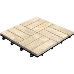 florco Klickfliese stone Travertine 4x3 30x30x2,8 cm, stabil und robust kombinierbares Klicksystem 
