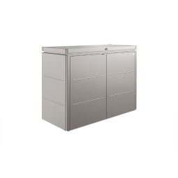 Biohort Gartenschrank HighBoard quarzgrau-metallic Eleganter Gartenschrank aus Metall, Regenwasserdicht und abschließbar