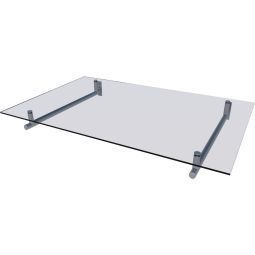 gutta Edelstahlvordach HD 100cm Tiefe Dach 160 cm breit, Edelstahl Rahmen mit klarem Verbundglas

