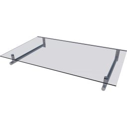 gutta Edelstahlvordach HD 80 cm Tiefe Dach 140 cm breit, Edelstahl Rahmen mit klarem Verbundglas
