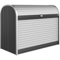 Biohort StoreMax Rollladenbox dunkelgrau-metallic Zweigeteiltes Rollladen-Öffnungssystem, Regenwasserdicht und abschließbar