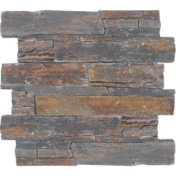 Wellker Wandverblender Naturstein auf Zement Multicolor 55x20x3-4cm Riemchen Zur Wandgestalltung geeignet