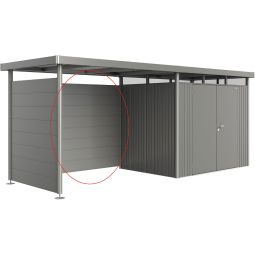 Biohort Rückwand für Seitendach Gerätehaus HighLine H2-H5 quarzgrau-met passend ab Größe H2, feuerverzinktes, polyamid-einbrennlackiertes Stahlblech