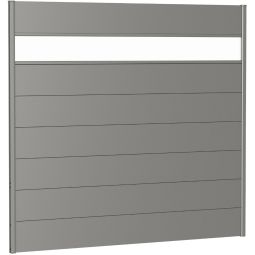 Biohort Sichtschutzzaun Wandpaneel mit Acrylglas quarzgrau-metallic Sichtschutz Steckzaun Lamellenzaun Einfaches Stecksystem, individuell erweiterbar, extrem langlebig, die ideale Abgrenzung für Ihre Gartenoase