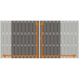 TraumGarten Doppeltor auf Maß Sichtschutzzaun JUMBO WPC Alu-Design Anthrazit/Alu Anthrazit Pulverbeschichteter Edelstahlrahmen mit senkrechten WPC-Lamellen, Alu-Querriegel und kompletter Tortechnik bis 360x180 cm