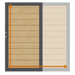 TraumGarten Einzeltor auf Maß Sichtschutzzaun SYSTEM ALU PLUS Lärche Maßgefertigtes Tor aus Aluminium, 150x20 mm Profile, pulverbeschichtet, individuelle Größe & Farbe, stabil, witterungsbeständig