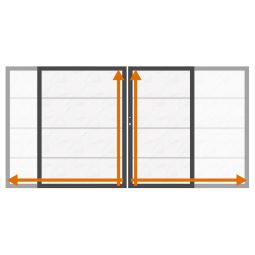 TraumGarten Doppeltor auf Maß Sichtschutzzaun SYSTEM BOARD XL Marmor Weiß Robuster Edelstahlrahmen mit Aluminium-Laibung und ACP-Füllung, maßgefertigt, pflegeleicht, inkl. Schloss, Beschlagsatz & Bodenschieber
