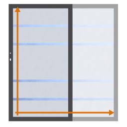 TraumGarten Einzeltor auf Maß Glassichtschutz SYSTEM GLAS ALPHA Hochwertiges ESG-Glas 8 mm mit Siebdruckstreifen, Edelstahlrahmen mit Aluminium-Laibung, Höhen 90 oder 180 cm