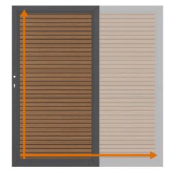 TraumGarten Einzeltor auf Maß Sichtschutzzaun SYSTEM NEO PLATINUM Teak-Braun Maßgefertigtes WPC-Tor mit Alu-Rahmen, 150x20 mm Lamellen, pflegeleicht, witterungsbeständig, variable Größe & Rahmenfarbe