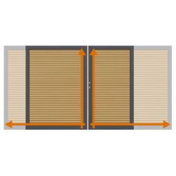 TraumGarten Doppeltor auf Maß Sichtschutzzaun SYSTEM NEO PLATINUM Lärche Umlaufender Edelstahl-Aluminium-Doppelrahmen, maßgefertigt, wetterfest, WPC-Füllung, inkl. Schloss, Beschlagsatz, Bodenschieber, Aufhebelschutz, Auflaufstütze