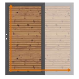 TraumGarten Einzeltor auf Maß Sichtschutzzaun SYSTEM NEO THERMO-HOLZ Maßgefertigtes Tor aus Thermo-Holz, moderner Aluminiumrahmen, langlebig, witterungsbeständig, Holz aus nachhaltiger Forstwirtschaft