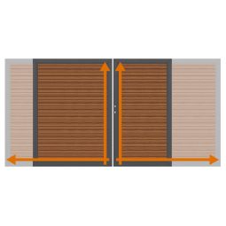TraumGarten Doppeltor auf Maß Sichtschutzzaun SYSTEM RHOMBUS Vintage Oak Widerstandsfähiger Edelstahlrahmen mit ausgeschäumten Rhombusprofilen aus Aluminium, gefertigt auf Wunschmaß