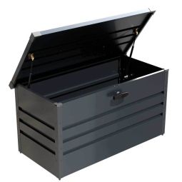 Wellker Gartenbox 320 L Metall Auflagenbox anthrazit Maße: 100x62x62 cm, wasserdicht und abschließbar