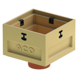 ACO Self Europoint Punktablauf Kurzform für Punktentwässerung Ablaufkörper zur punktuellen Entwässerung versiegelter Außenflächen, Polymerbeton, sandfarben
