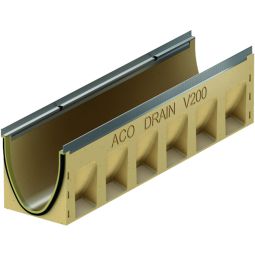 ACO Drain Multiline Seal in V200 Entwässerungsrinne mit Sohlengefälle Strömungsoptimierte Lösung für stark beanspruchte Flächen, verschiedene Varianten