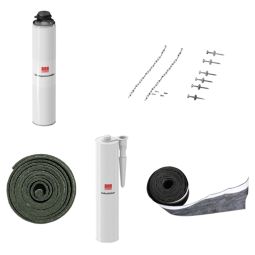 ACO Therm Block Montageset für 1x Therm Block Standardmontage mit Zarge für Schalungselement Montageset zur Standard‑Therm Block‑Installation mit Fenster‑/Zargenanschluss bei Schalungselementen, für verschiedene Dämmstärke