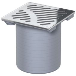 ACO Badablauf Aufsatz 150x150mm inkl. Rost quadratisch lose Gewebevlies für Dünnbettabdichtung wählbar