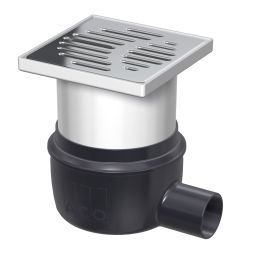 ACO Badablauf 150x150mm Easyflow Ablauf seitlich Komplettset, verschiedene Ablaufdurchmesser wählbar