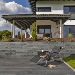 KANN Gartenmauer Adina moonlightschwarz Mauersteine edle und hochwertige Oberflächenstruktur