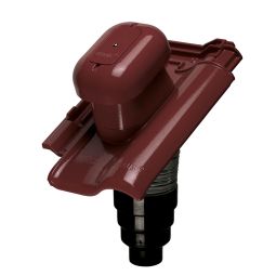 Erlus E58 SL Alu-Sanlüfter maroon Dachziegel Dachentlüftung Zur Entlüftung von Toilettenräumen, Badezimmern und Küchen, DN 125