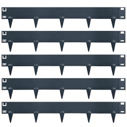 Wellker Rasenkante Metall Stahl verzinkt anthrazit Beeteinfassung 15 cm hoch Länge 1075 mm, 5 Stück je Pack