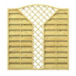 Wellker Sichtschutzzaun KDI Holz Krone V-Gitter Sichtschutz Lamellenzaun 179x179 (190) cm, Lamellen fein gerillt, Maschenweite 11x11cm