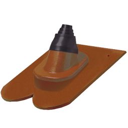 Erlus Biberschwanz Alu-Antennendurchgang kupferbraun Dachziegel inkl. Grundplatte
