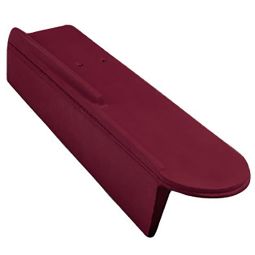 Erlus Biberschwanz großer 1/2 Ortgangziegel links maroon edelengobiert Dachziegel Bedarf: 3 Stk./lfm.