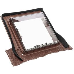 BRAAS Ausstiegsfenster Luminex braun Universal-Lichtkuppel Dachfenster Ausstiegsöffnung 475 x 520 mm