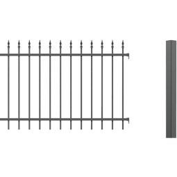 Alberts Zaun-Grundset Chaussee anthrazit Aluminium, anthrazit 7016 kunststoffbeschichtet, 1000 cm Länge