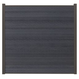 Wellker Sichtschutzzaun Steckzaunelement Cora Line Set WPC anthrazit Sichtschutz Steckzaun Pflegeleichter Sichtschutz aus WPC mit UV-beständiger Coex-Oberfläche, inkl. Aluminiumleisten für einfache Steckmontage