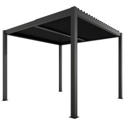 Ximax Aluminium Pergola Shade dunkelgrau Frei stehender moderner Wetterschutz mit verstellbarem Lamellendach und integrierter Entwässerung
