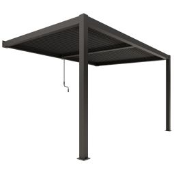Ximax Aluminium Terrassenüberdachung Shade Wandmontage 400x300 cm dunkelgrau Wetterbeständige Aluminiumkonstruktion mit verstellbarem Lamellendach und integrierter Entwässerung, wartungsfrei und langlebig
