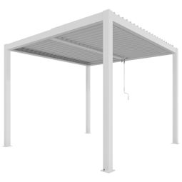 Ximax Aluminium Pergola Shade weiß Frei stehender moderner Wetterschutz mit verstellbarem Lamellendach und integrierter Entwässerung