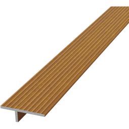 TraumGarten DreamDeck Alu Übergangs-T-Profil Ipé Braun Zuverlässige Übergangslösung mit dunkler Holzoptik, 13 x 36 x 2000 mm
