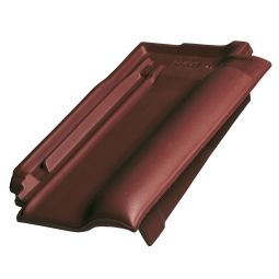 Erlus E58/E58 S Ortgangziegel rechts maroon edelengobiert Dachziegel Bedarf: 3 Stk./lfm.