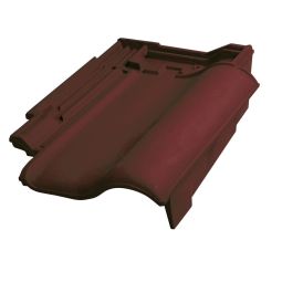 Erlus E58 SL Ortgangziegel rechts maroon edelengobiert Dachziegel Bedarf: 3 Stk./lfm.