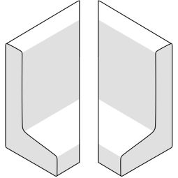 EHL Stützwinkel Außenecke zweiteilig 50cm Breite Stärke 12cm, verschiedene Größen