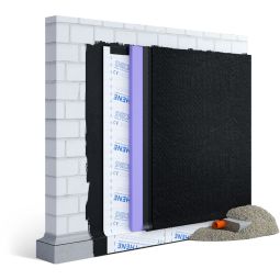 Dörken DELTA-EQ-DRAIN Noppenbahn mit Geotextil 12,5x2,40 m aus Polyethylen hoher Dichte mit aufkaschiertem Geotextil