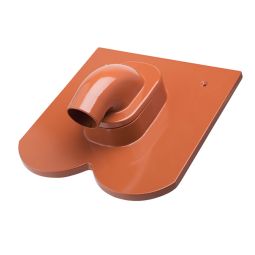 Erlus Biberschwanz Alu-Solardurchgang kupferbraun/sinterrot Dachziegel inkl. Grundplatte, Durchmesser ca. 58 mm