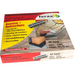 ferax Profi-Unterlage Gummigranulat Elastische Unterlage aus robustem Gummigranulat, 90x90mm, verschiedenen Höhen, Alu kaschiert