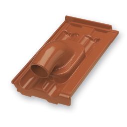 Erlus Falzziegel Alu-Solardurchgang rot/rot engobiert Dachziegel inkl. Grundplatte, Durchmesser ca. 58 mm