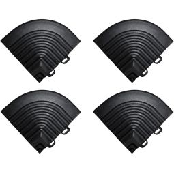 florco Klickfliese Eckteil-Set Rasen schwarz Inhalt: 4 Stück, Vermeidung von Stolperfallen, geeignet für 30er Fliesen
