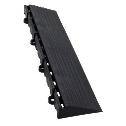 florco Klickfliese Seitenteil Rasen schwarz mit Stift oder Öse, Vermeidung von Stolperfallen, geeignet für 30er Fliesen
