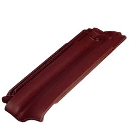 Erlus Forma 1/2 Ziegel maroon edelengobiert Dachziegel halbe Deckbreite